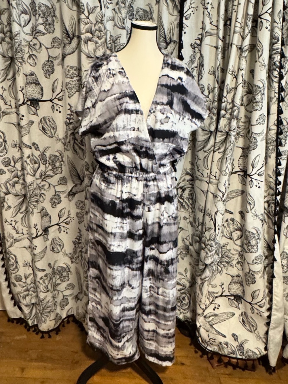 Cost Plus World Market Light Blue Tie-Dye Jumpsuit